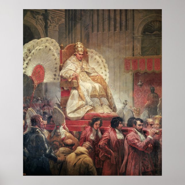 Pope VIII  in St. Peter's on the Sedia Gestatoria Poster (Front)