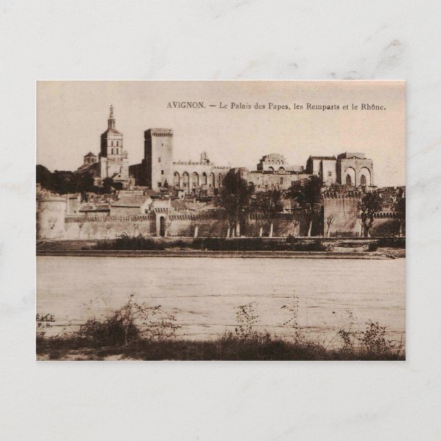 Popes Palace Avignon France 1910 Replica Postcard (Front)