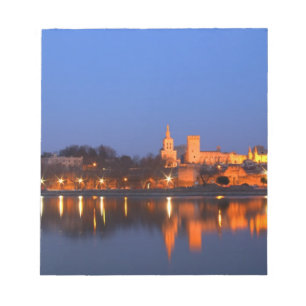 Pope's Palace in Avignon and the Rhone river at Notepad