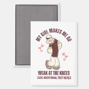 POPEYE Fun Valentines Day Weak At The Knees  Magnet