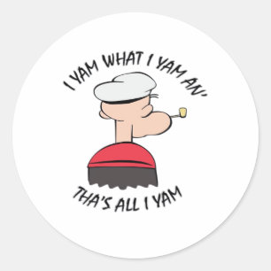 Popeye I Yam What I Yam Classic Classic Round Sticker