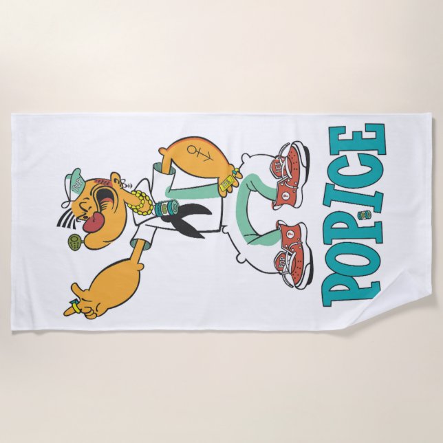 Popeye Vintage 1990's Parody Beach Towel (Front)