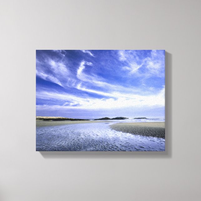 POPHAM BEACH STATE PARK, MAINE. USA. Cirrus Canvas Print (Front)