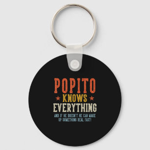Popito knows everything father's day retro vintage key ring