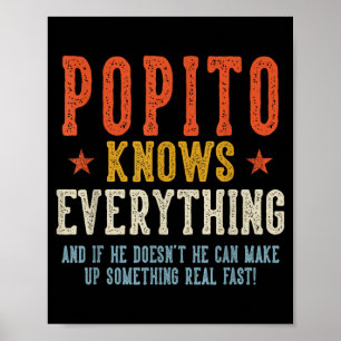 Popito knows everything father's day retro vintage poster
