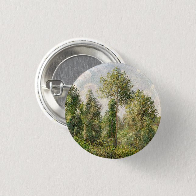 Poplars, Éragny  Camille Pissarro      3 Cm Round Badge (Front & Back)
