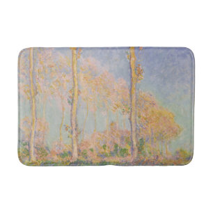 Poplars, impressionist landscape, Claude Monet Bath Mat