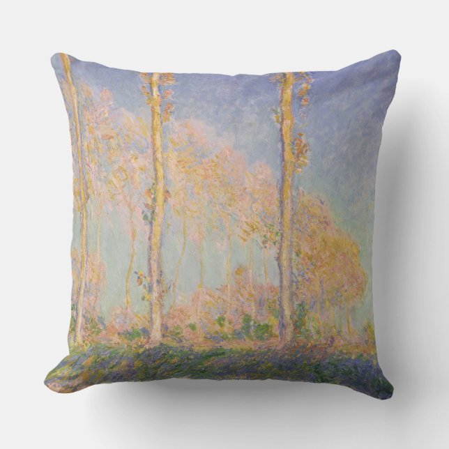 Poplars, impressionist landscape, Claude Monet Cushion (Front)
