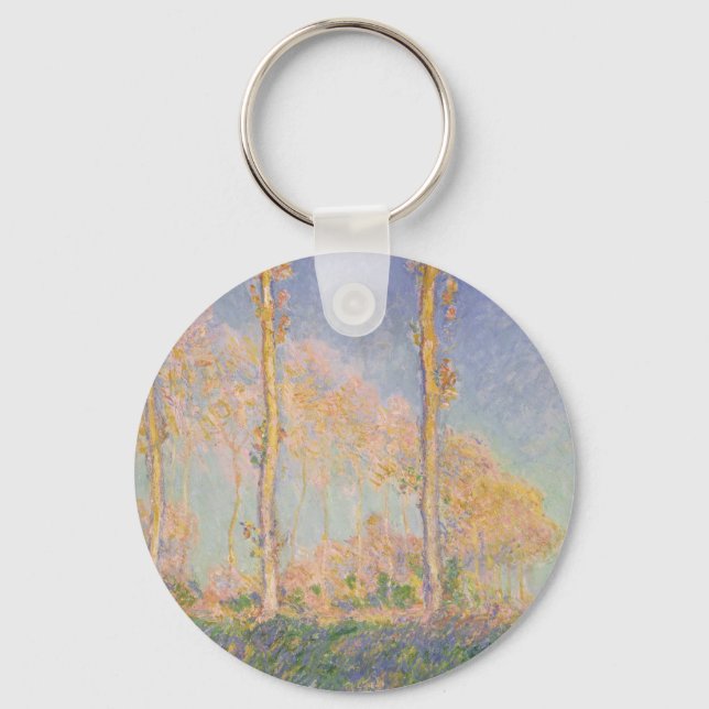 Poplars, impressionist landscape, Claude Monet Key Ring (Front)