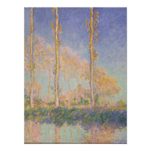 Poplars, impressionist landscape, Claude Monet Poster