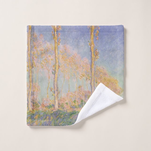 Poplars, impressionist landscape, Claude Monet Wash Cloth (Wash Cloth)