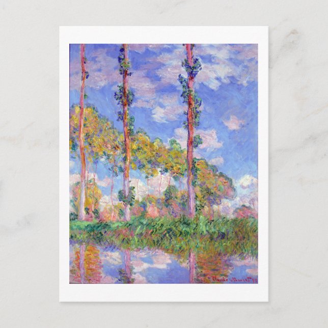 Poplars in the Sun, Monet Postcard (Front)