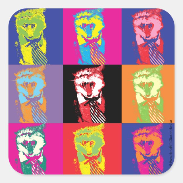 Pop'n'Roll with Mister President! Square Sticker (Front)