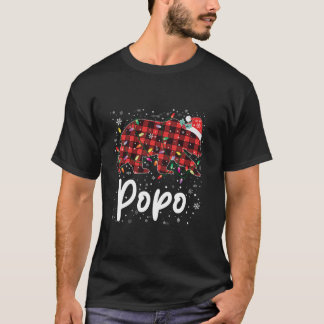 Popo Bear Red Plaid Christmas Pajama Merry Xmas Fa T-Shirt