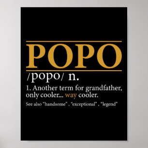 Popo Definition Fathers Day Gift Grandpa Gift  Poster