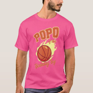 Popo Of The Birthday Boy Basketball Family Bday Pa T-Shirt
