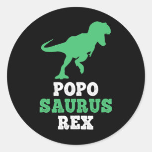 Popo-saurus Rex Dino Dinosaur Poposaurus Funny  Classic Round Sticker