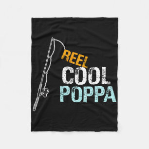 Poppa Gift From Granddaughter Grandson Reel Cool P Fleece Blanket
