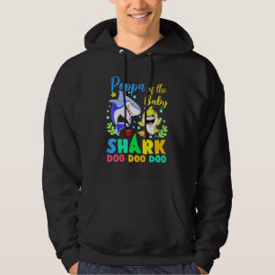 Poppa Of The Birthday Boy Shark Blue Yellow Doo Do Hoodie