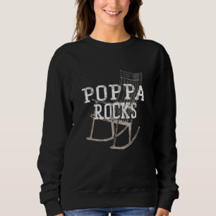 Poppa Rocks Fathers Day Grandkids Love Grandchildr Sweatshirt
