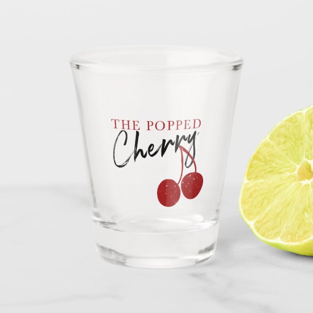 Popped Cherry Shot Glass (Front)