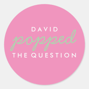 Popped the Question Popcorn Welcome Bag Sticker