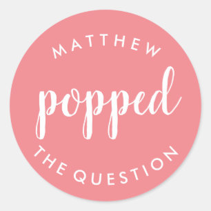 Popped the Question Sticker Blush Pink