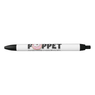 Poppet and the Wolfpack logo Black Ink Pen