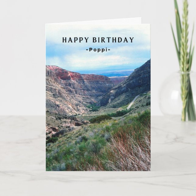 Poppi Birthday Big Horn Mountains Wyoming Card (Front)