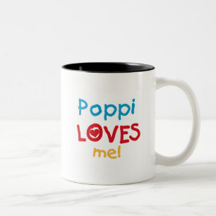 Poppi Loves Me T-shirts and Gifts Two-Tone Coffee Mug