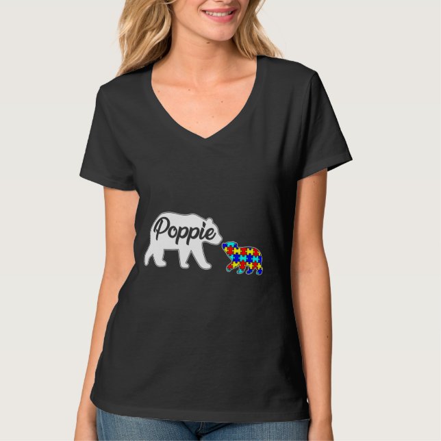 Poppie Bear Autism Awareness Love Support Family A T-Shirt (Front)