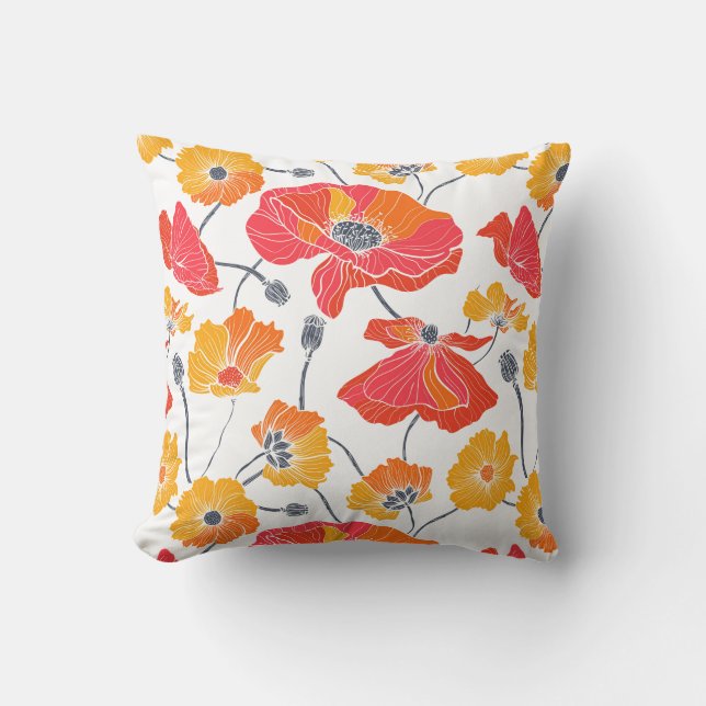 Poppies Accent Pillow (Front)