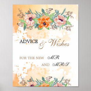 Poppies advice and wishes for Newlyweds  Poster