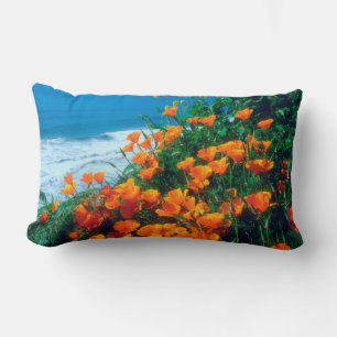 Poppies along the Pacific Coast near Big Sur Lumbar Cushion
