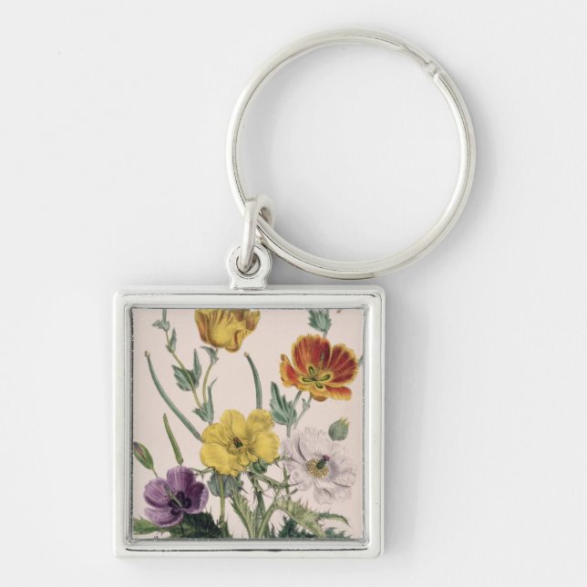 Poppies and Anemones Key Ring (Front)