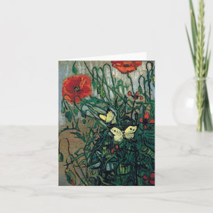Poppies and Butterflies Van Gogh Fine Art Card