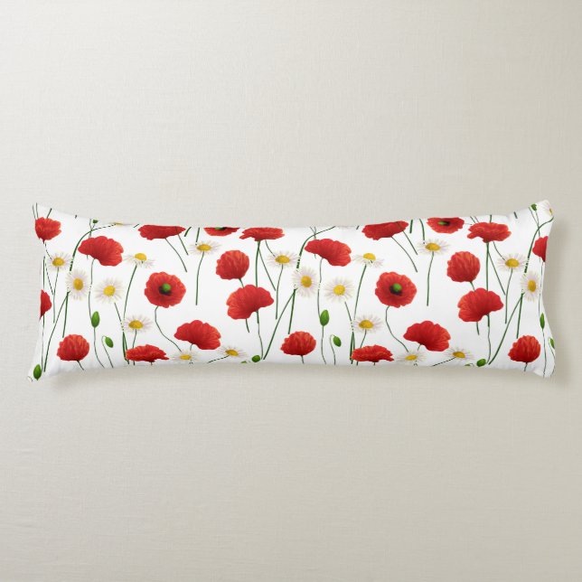 Poppies and daisies body cushion (Front)