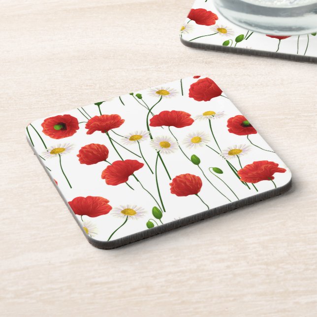 Poppies and daisies coaster (Left Side)
