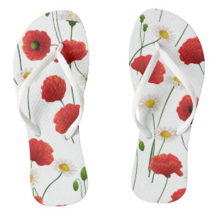 Poppies and daisies jandals