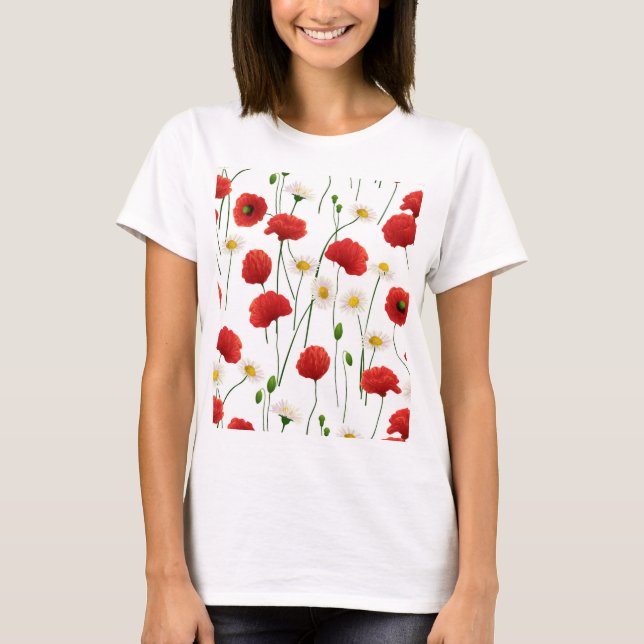 Poppies and daisies T-Shirt (Front)