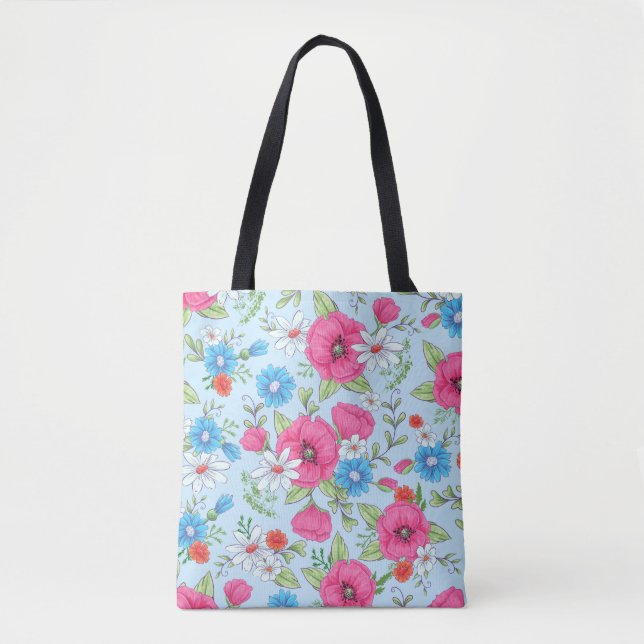 Poppies and Daisies Tote Bag (Front)