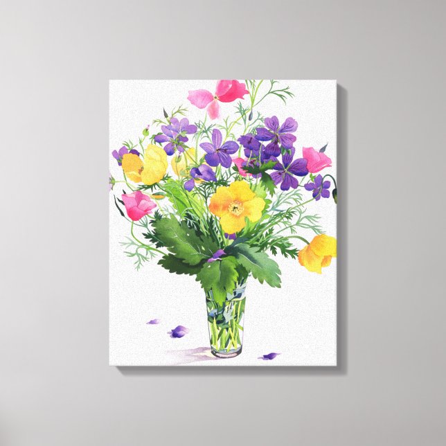 Poppies and Geraniums Canvas Print (Front)