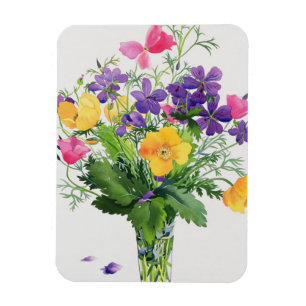 Poppies and Geraniums Magnet