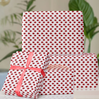 Poppies August Birthday Flower Wrapping Paper