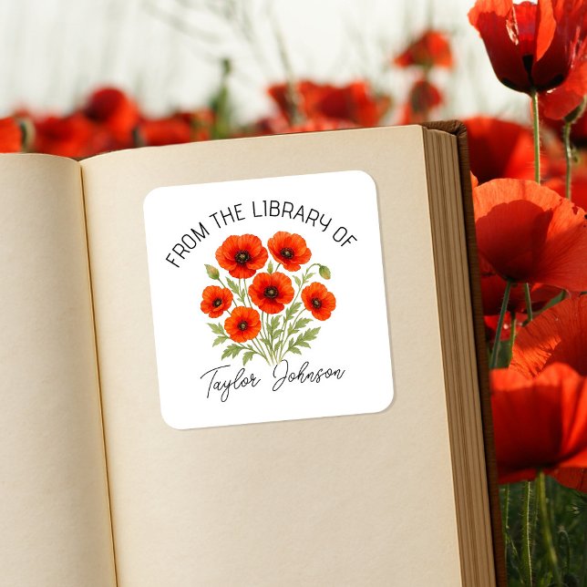 Poppies Book Stickers | Personalized Floral Book (Creator Uploaded)