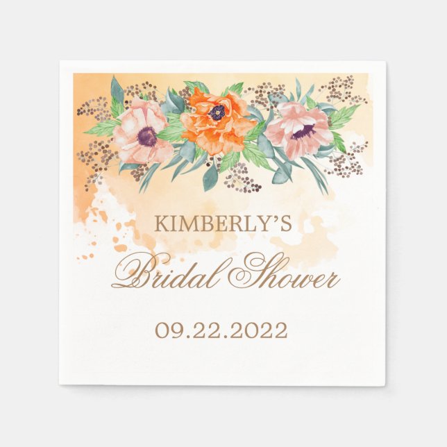 Poppies bridal shower  napkin (Front)