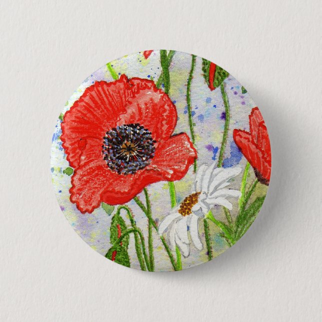'Poppies' Button (Front)