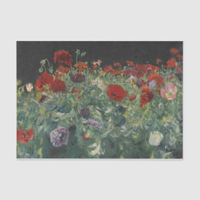 Poppies by John Singer Sargent Tissue Paper (Front)