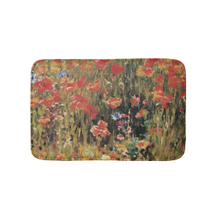 Poppies by Robert Vonnoh, Vintage Impressionism Bath Mat