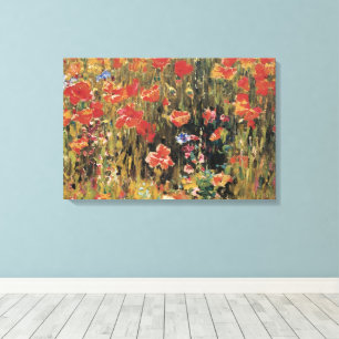 Poppies by Robert Vonnoh, Vintage Impressionism Canvas Print